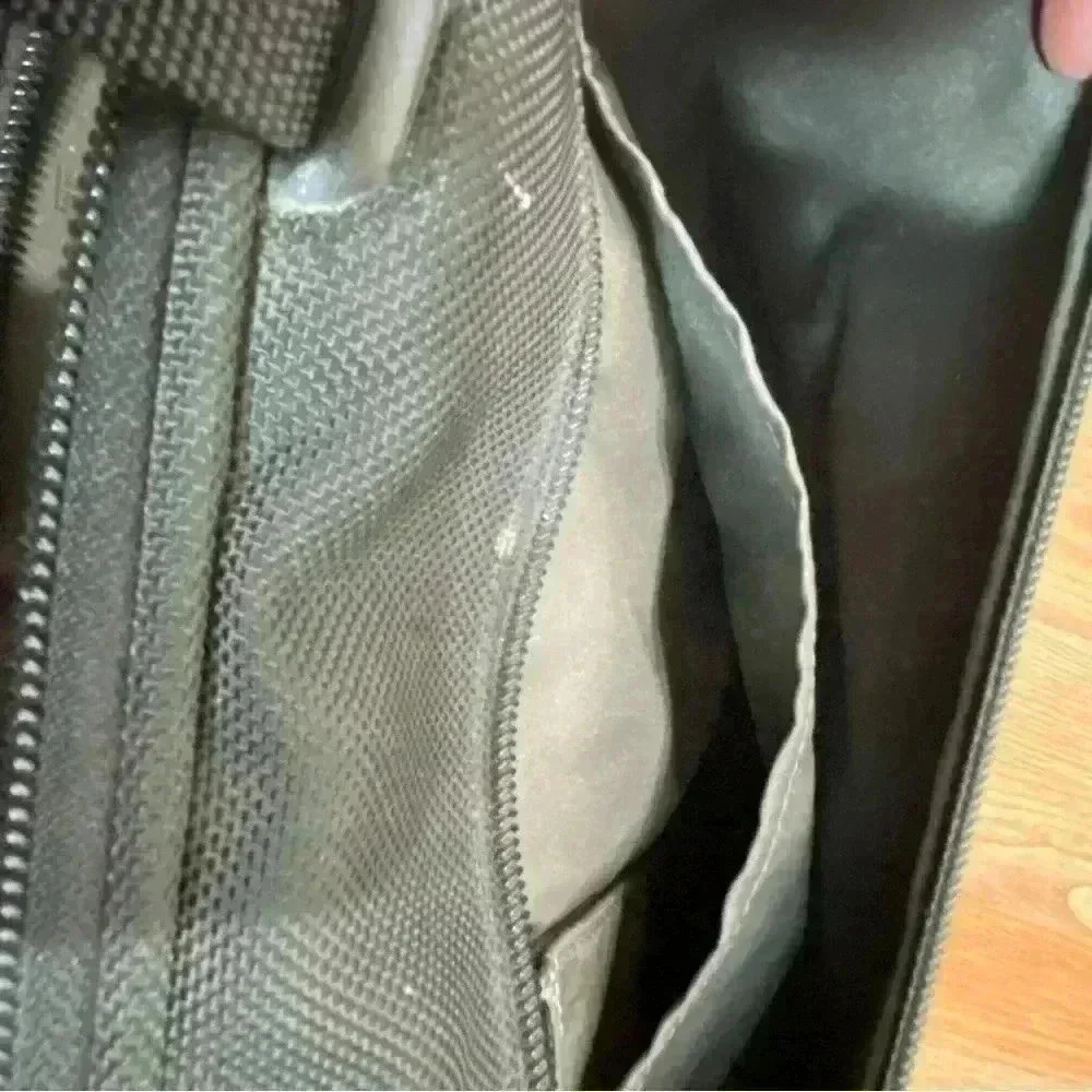 Tumi canvas and leather trim briefcase travel career commuter bag
